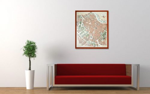 Map of Vienna in a designer living room