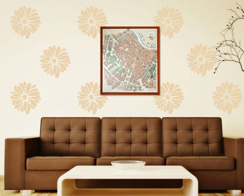 Map of Vienna above a comfortable couch
