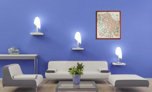 Map of Vienna in a modern living room